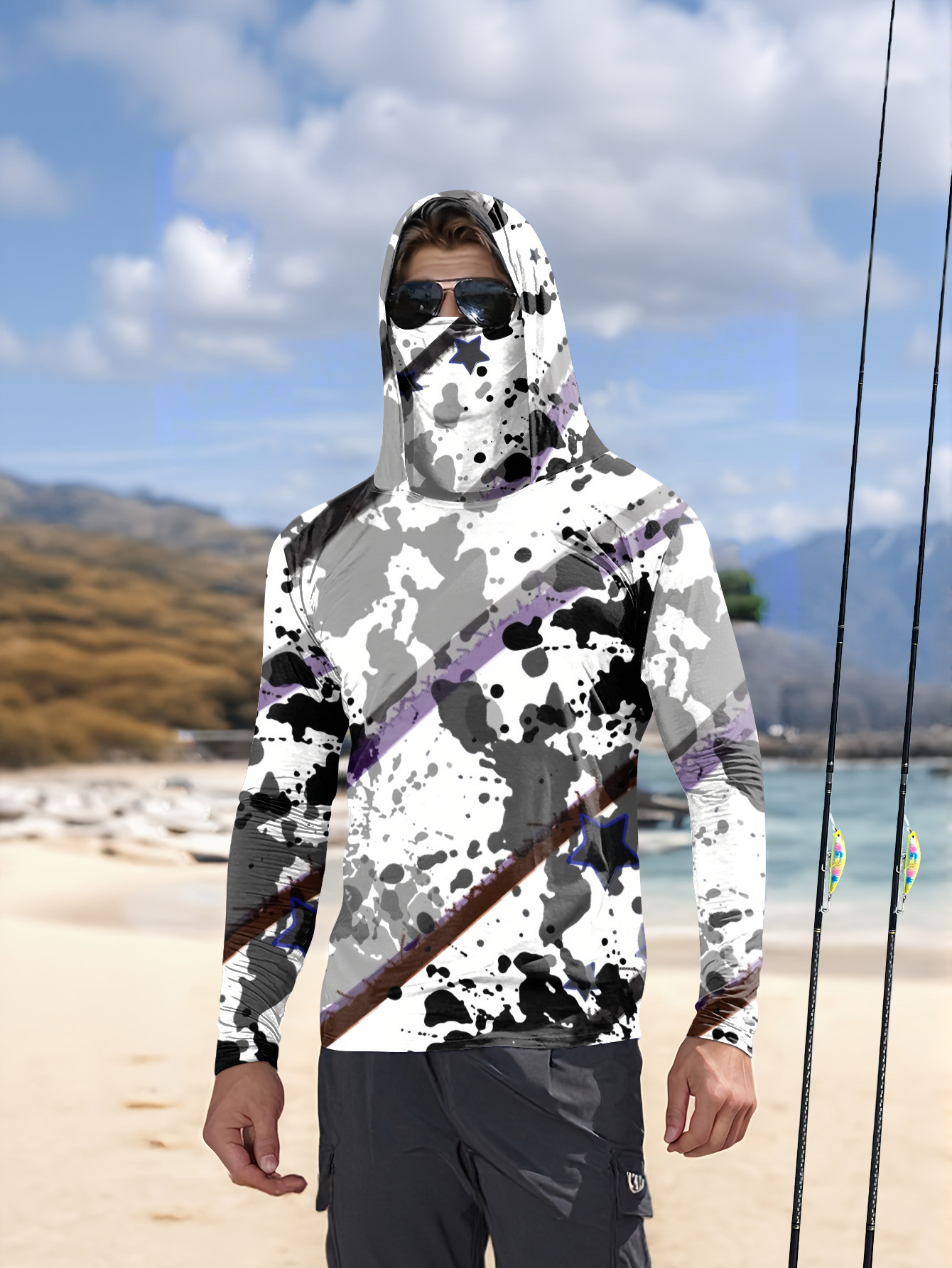 Fishing Shirt Uv Protection - Camisa de pesca con capucha para